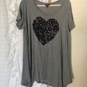 Torrid sequin heart tshirt dress